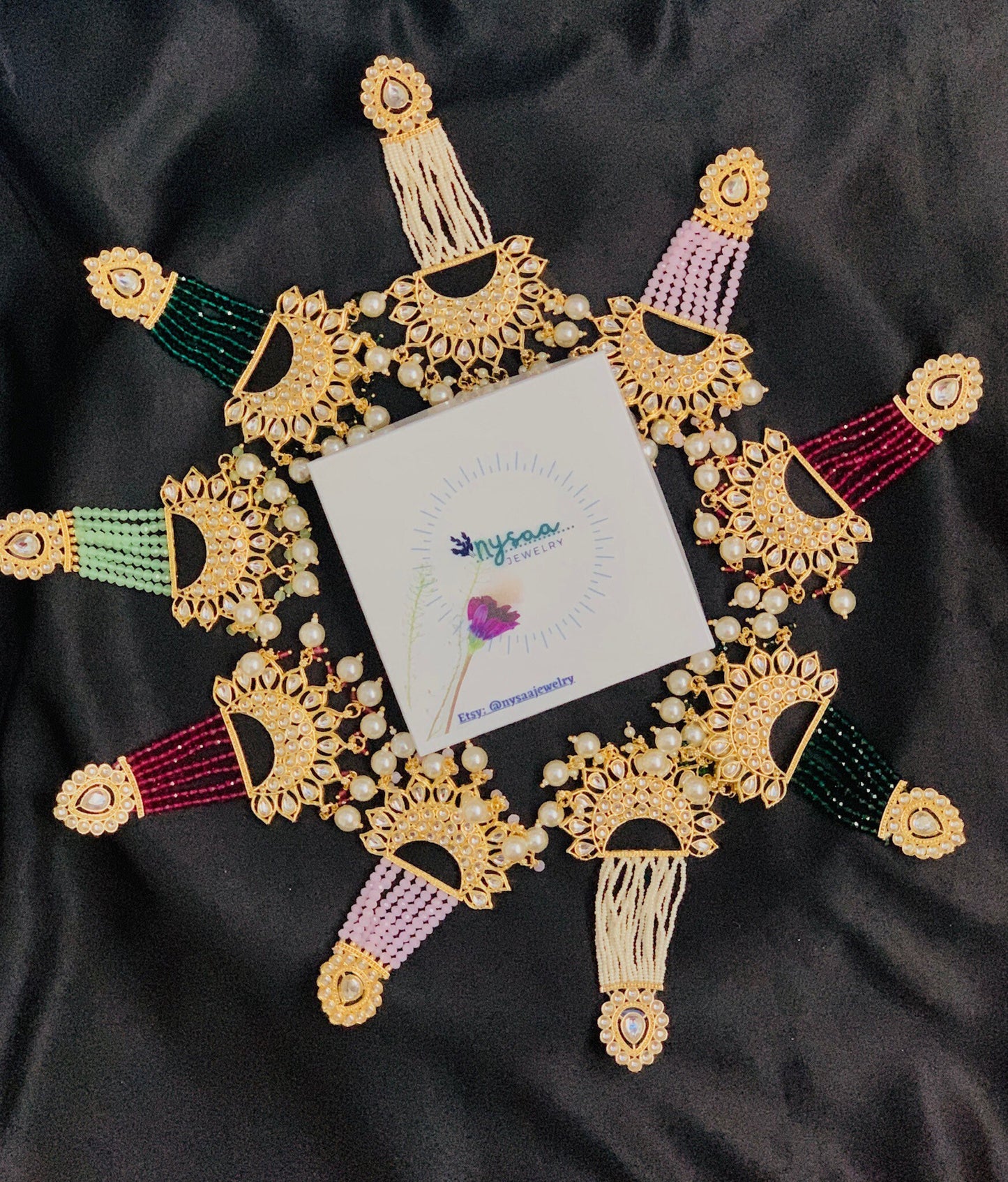Kundan Chandbali Earrings: Beaded Indian Bridal Jewelry