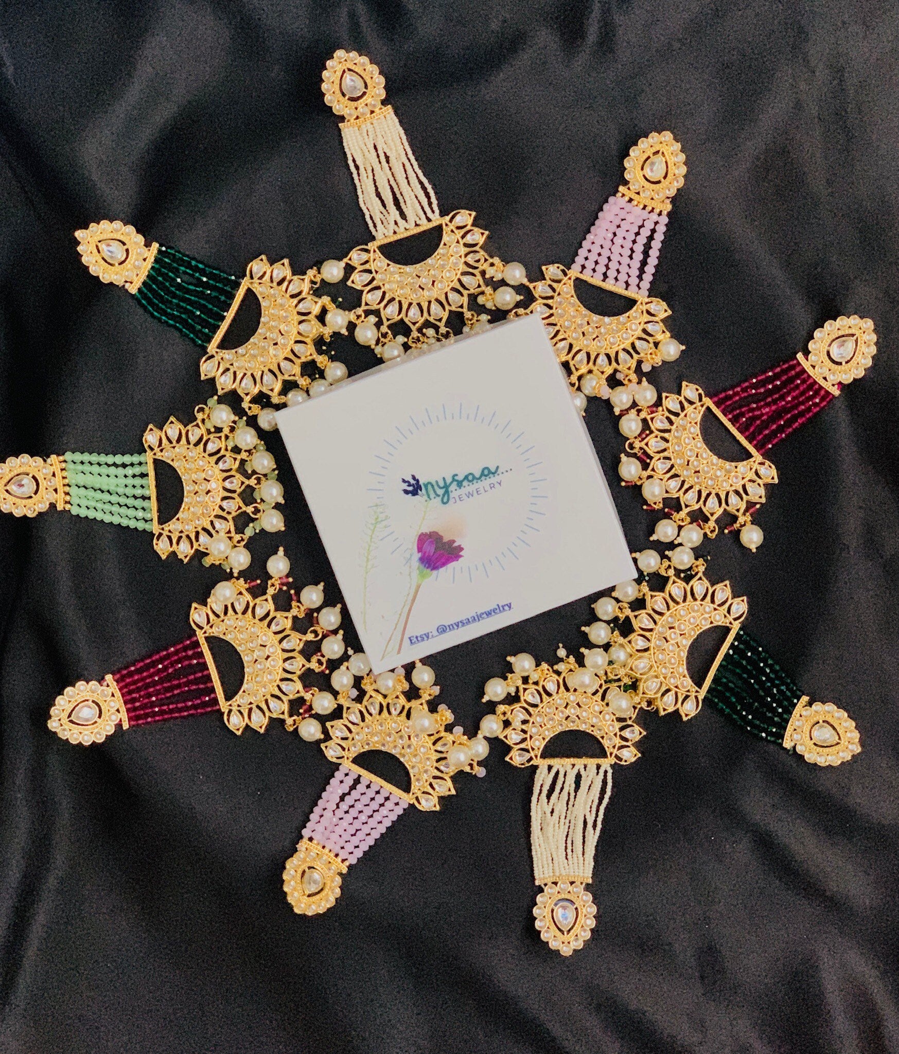 Kundan Chandbali Earrings: Beaded Indian Bridal Jewelry