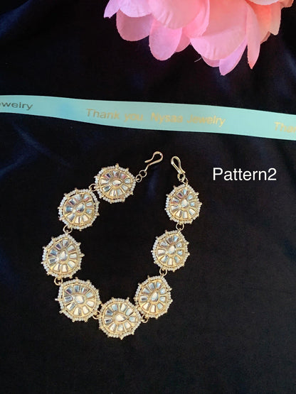 Restocked : Kundan matha patti or hairband bridal jewelry or party wear hair accessory