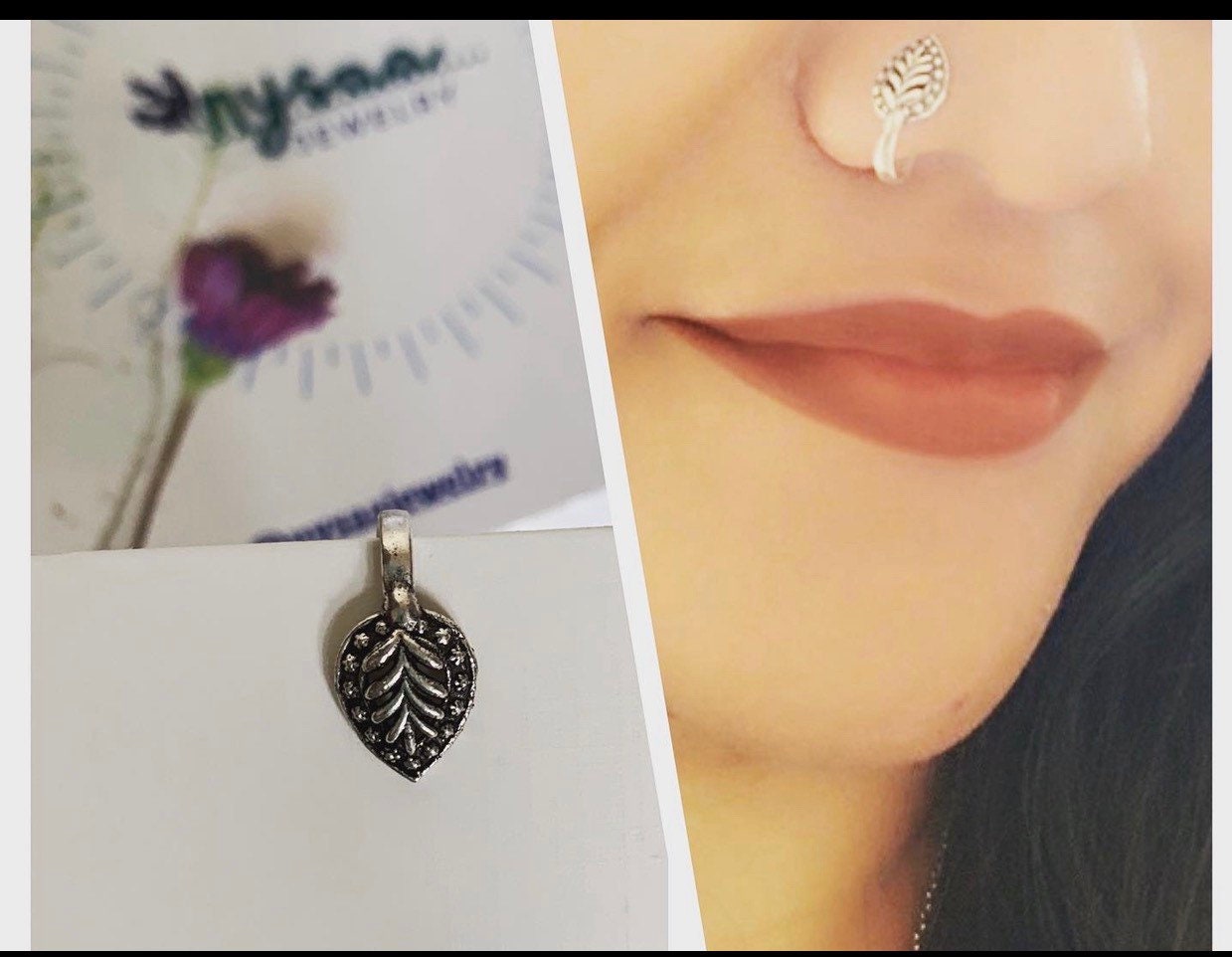 Oxidized Press-On Nose Pin: Maharashtrian Nath Jewelry