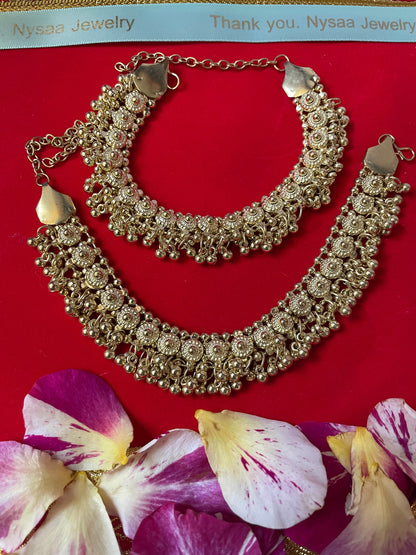 Kid’s Oxidized Ghungroo Payal Anklet: Bollywood Golusu