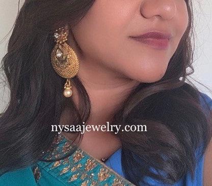 Nysaa gold plated kundan or minakari party earrings