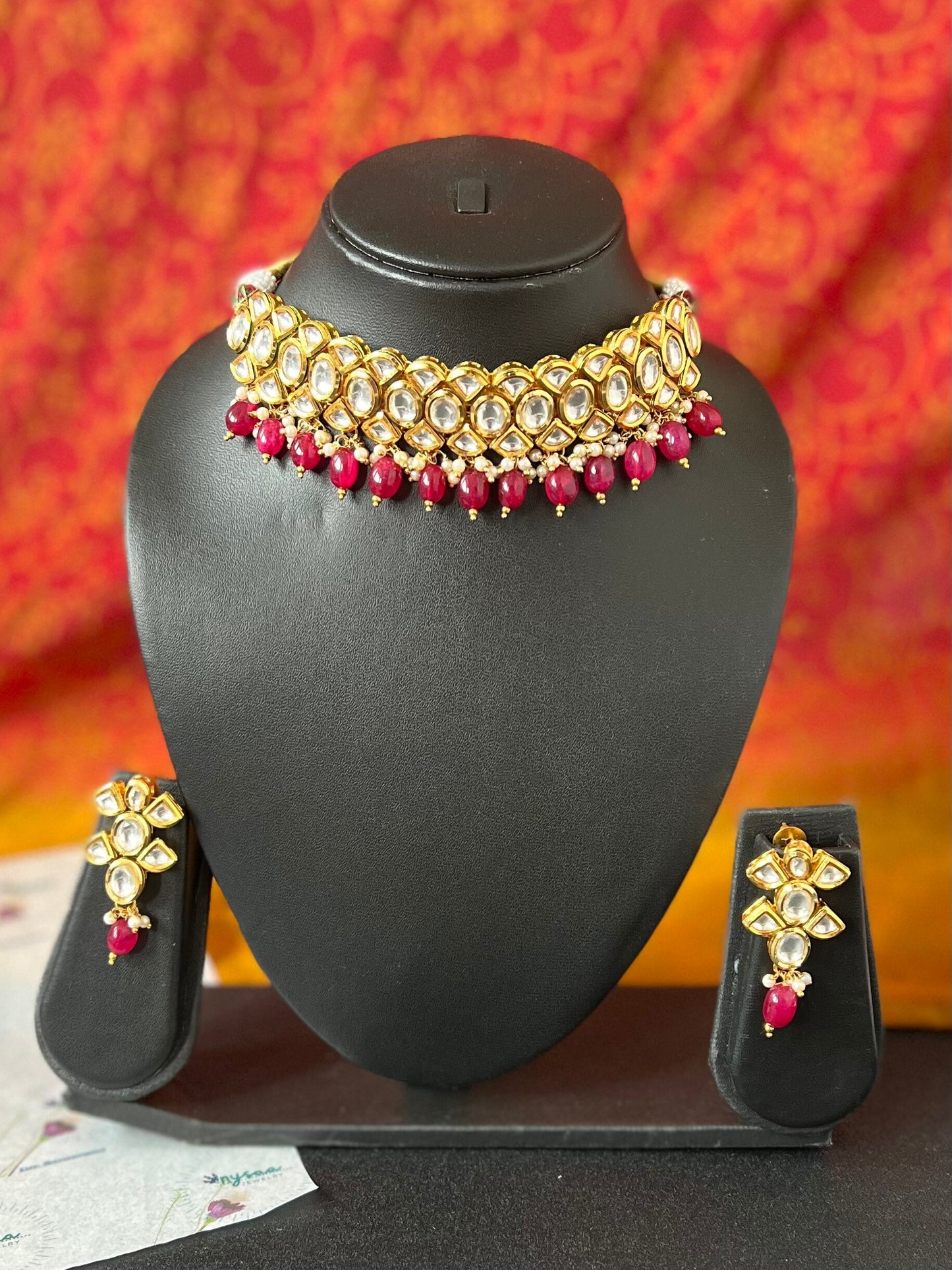 Kundan Choker Necklace Set: Indian Bollywood Bridal Jewelry