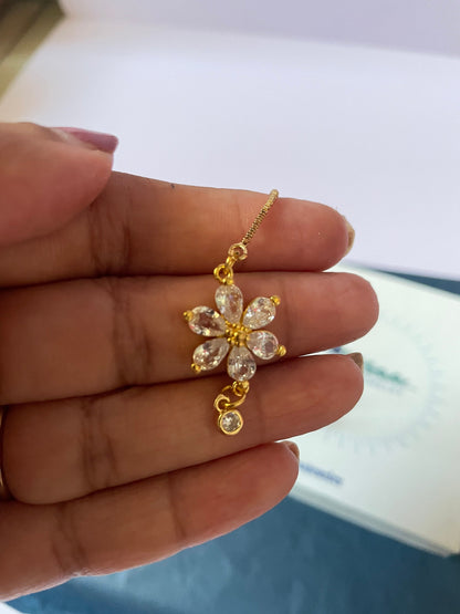 Gold Plated Cubic Zirconia Maang Tikka for Little Girls