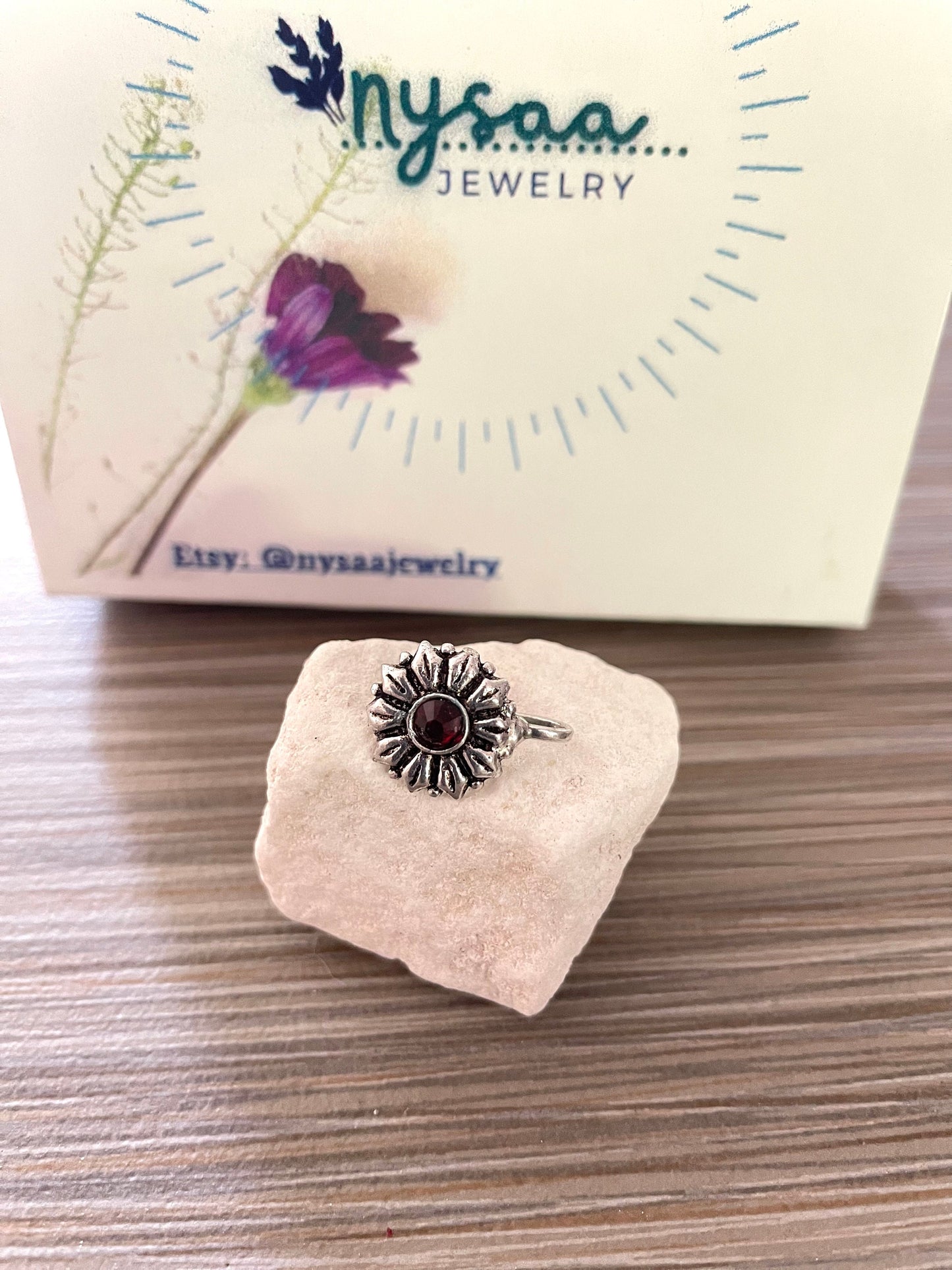 Oxidized Nose Pin: Marathi Nath Press Pin, No Piercing Needed