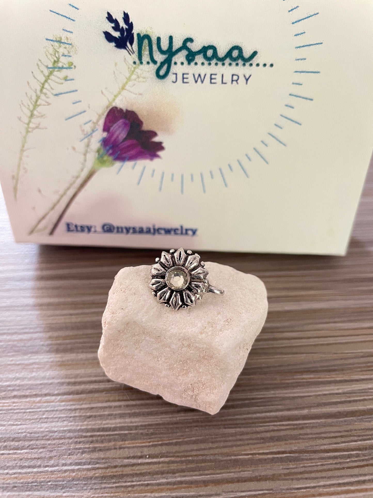 Oxidized Nose Pin: Marathi Nath Press Pin, No Piercing Needed