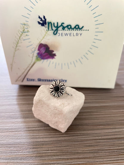 Oxidized Nose Pin: Marathi Nath Press Pin, No Piercing Needed