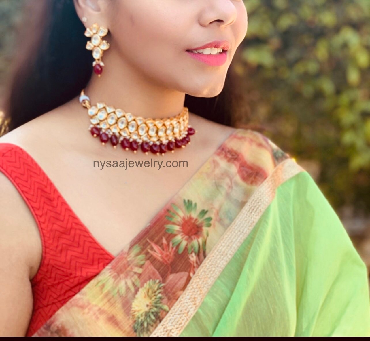 Kundan Choker Necklace Set: Indian Bollywood Bridal Jewelry