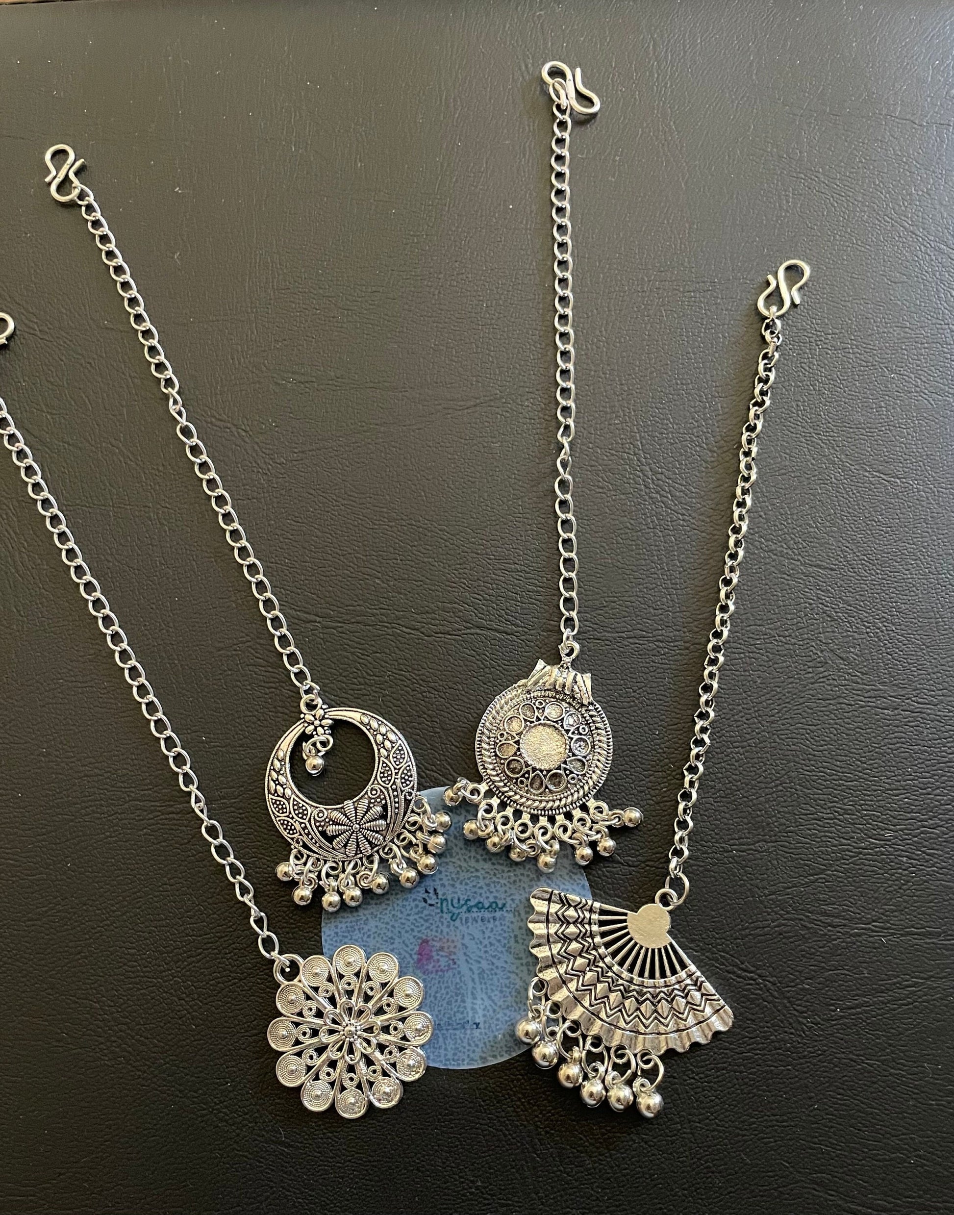 Oxidized Maang Tikka: Indian Head Jewelry