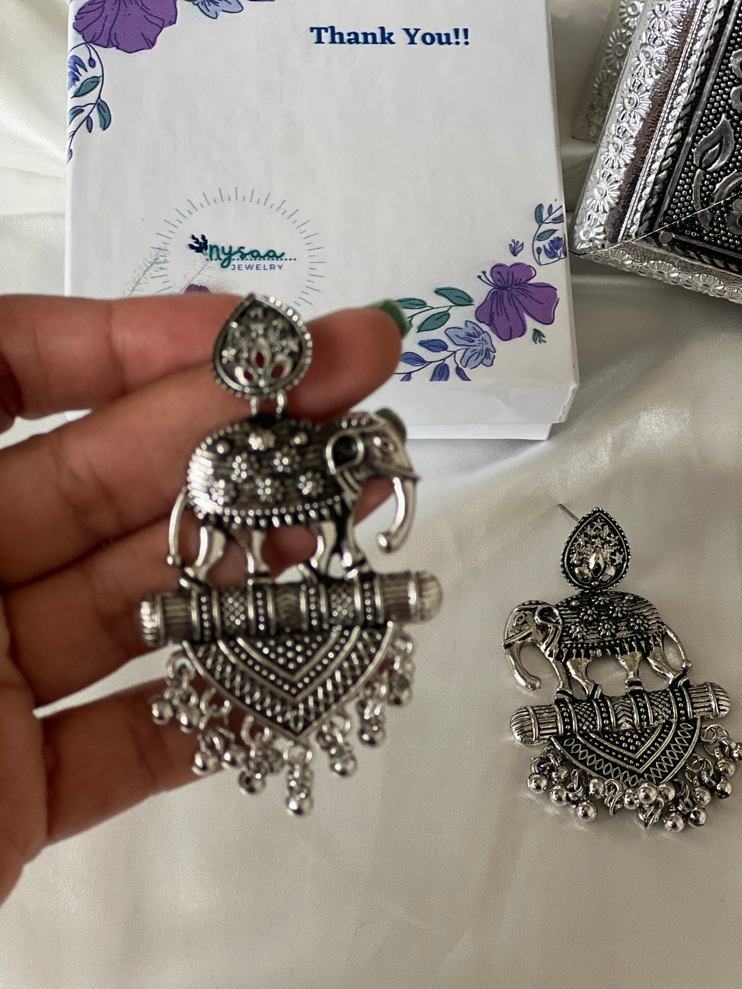 Oxidized, Ethnic earrings, Trendy, German silver, Bollywood, Indian, Festive, Navratri, Nauratri earrings