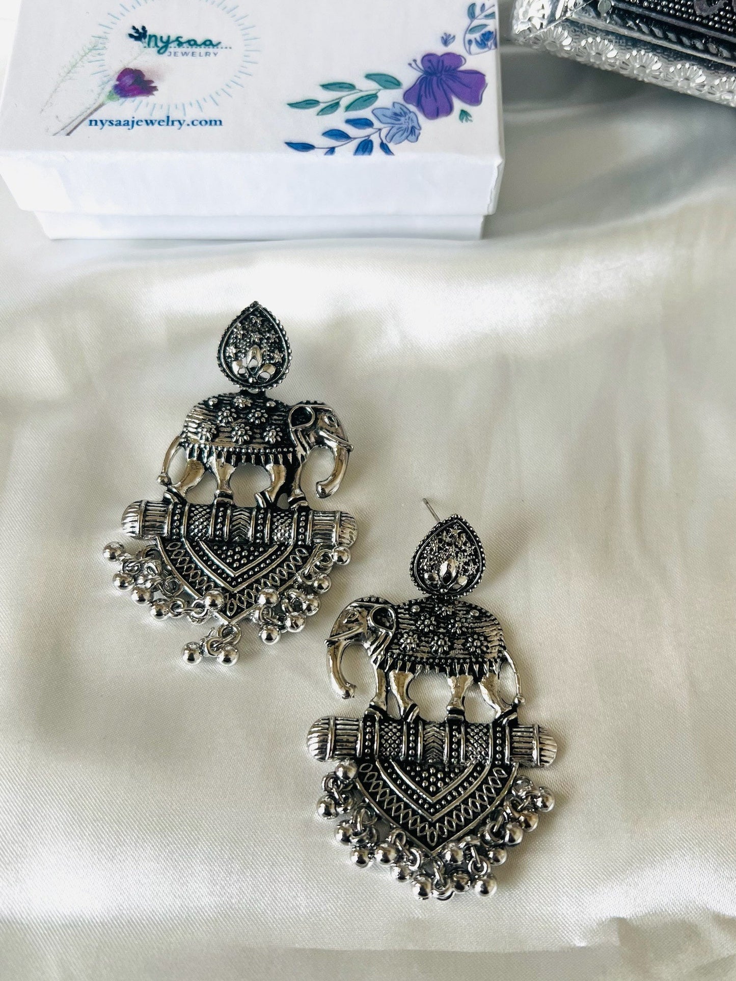Oxidized, Ethnic earrings, Trendy, German silver, Bollywood, Indian, Festive, Navratri, Nauratri earrings