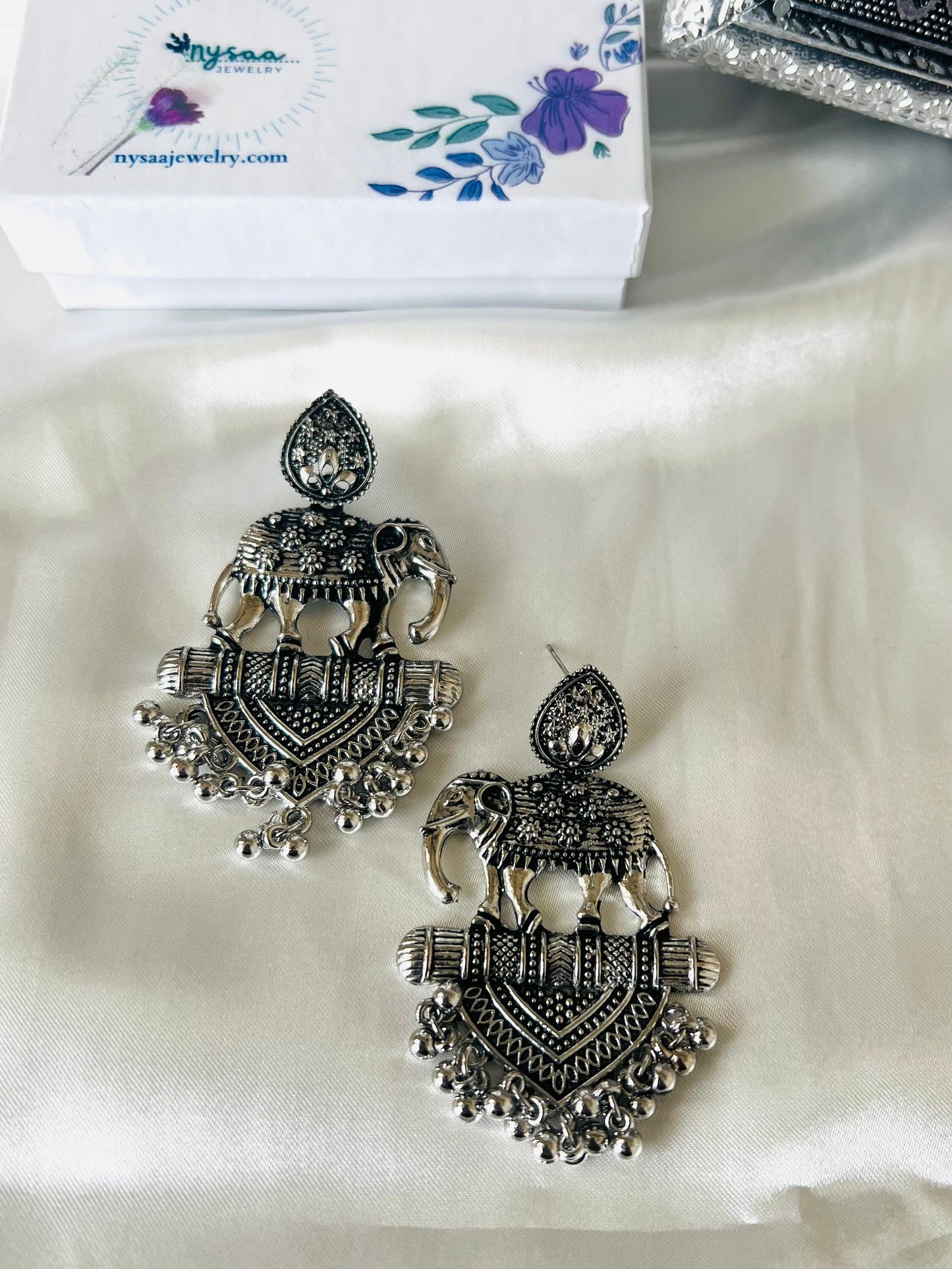 Oxidized, Ethnic earrings, Trendy, German silver, Bollywood, Indian, Festive, Navratri, Nauratri earrings