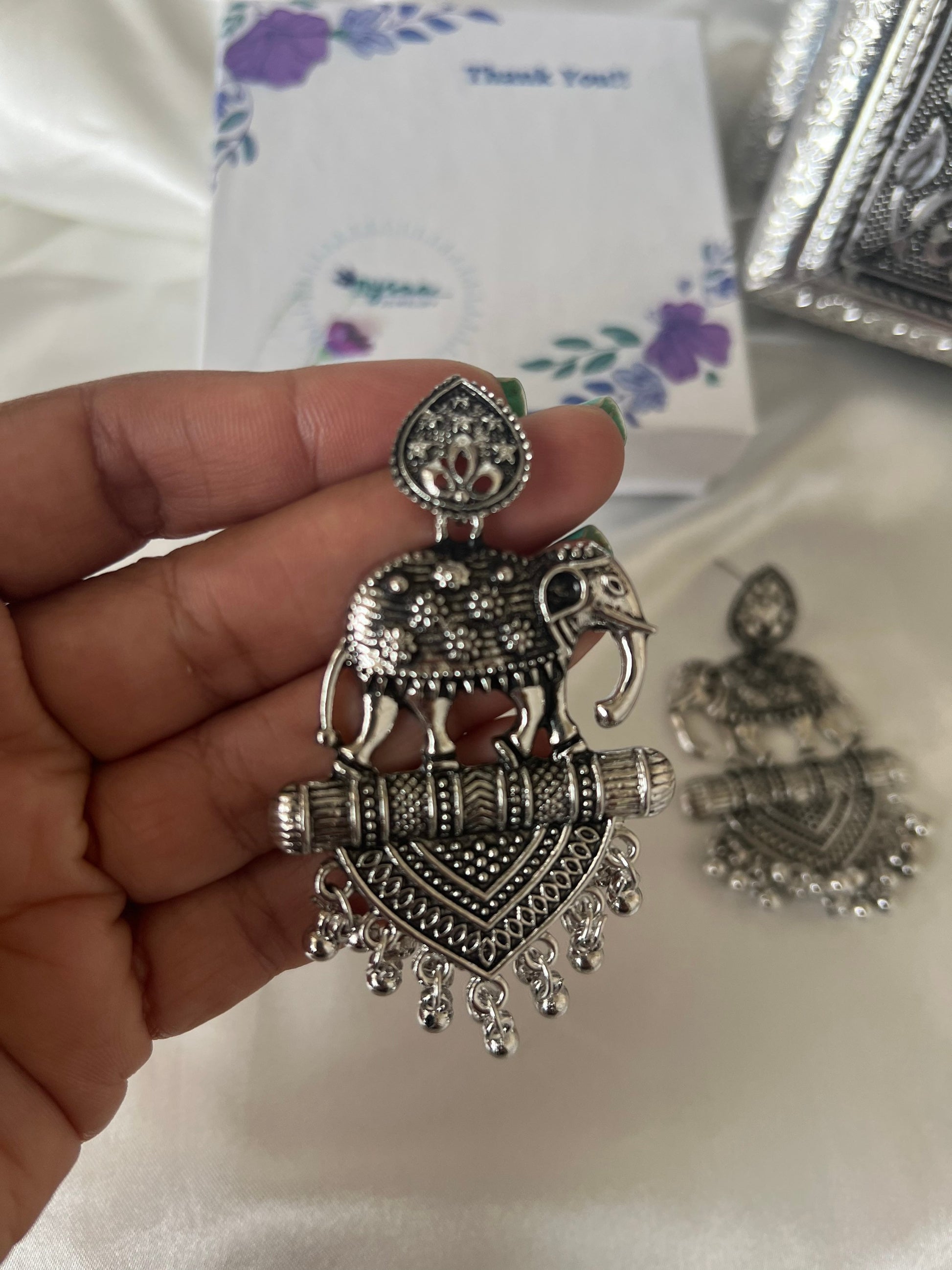 Oxidized, Ethnic earrings, Trendy, German silver, Bollywood, Indian, Festive, Navratri, Nauratri earrings