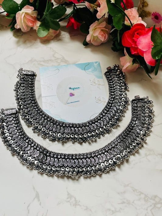 Nysaa big Oxidized ghungroo payal anklet | Golusu | Jhanjar