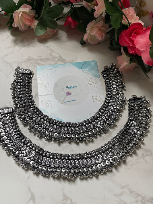 Nysaa big Oxidized ghungroo payal anklet | Golusu | Jhanjar