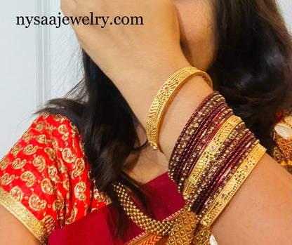 Indian bangles / Gold plated bangles / lightweight bangles / yellow bangles / trendy bangles / Bollywood jewelry