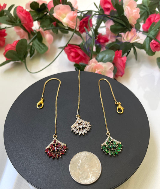 Gold plated AD maang tika for little girls | Gold plated bindi | oxidised maang tika | maang tikka | Indian head jewelry