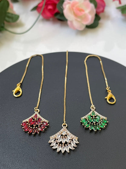 Gold plated AD maang tika for little girls | Gold plated bindi | oxidised maang tika | maang tikka | Indian head jewelry