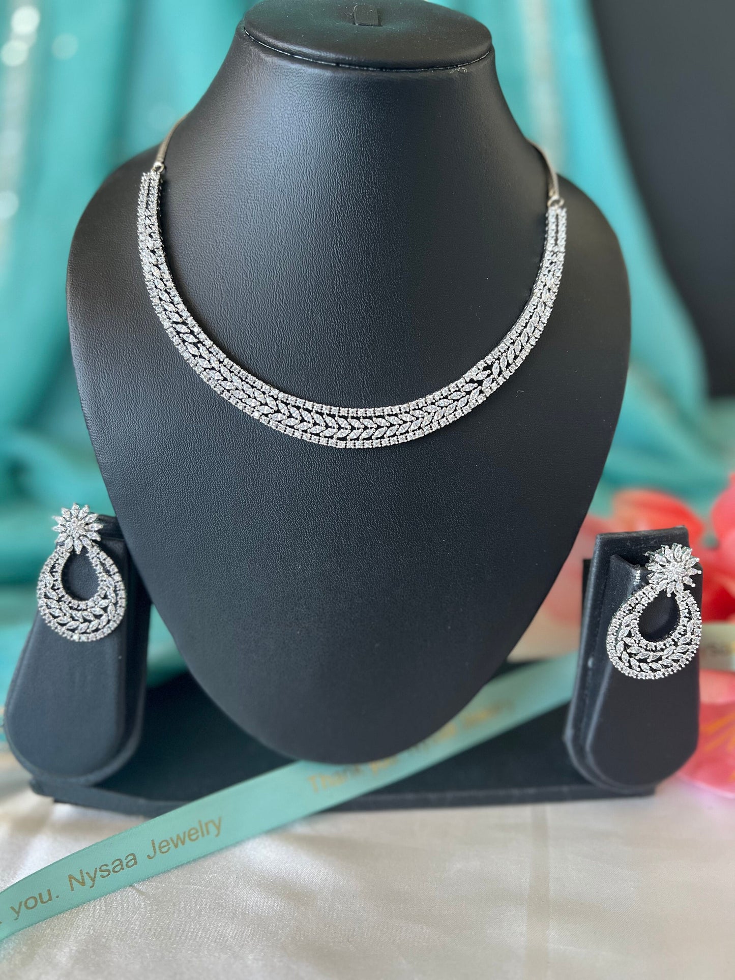 Cubic Zirconia Choker Necklace: Two-Tone Gold Plated Crystal