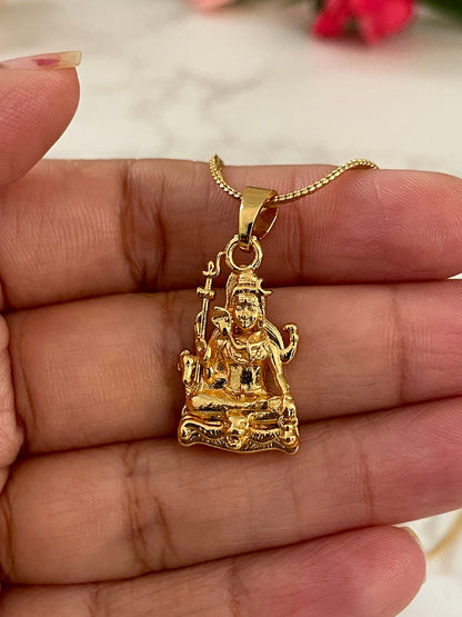 Nysaa Gold plated Indian idols pendant necklace | Ganesha pendant | Om Pendant | Shiva Pendant | temple jewelry