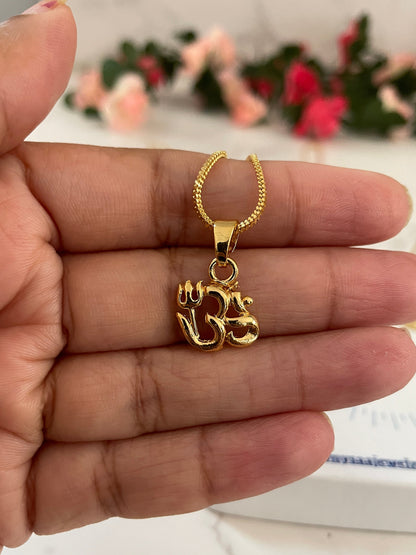 Nysaa Gold plated Indian idols pendant necklace | Ganesha pendant | Om Pendant | Shiva Pendant | temple jewelry