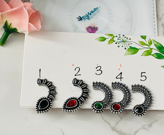 Oxidized Nose Pin: No Piercing Indian Nath, Marathi Jewelry