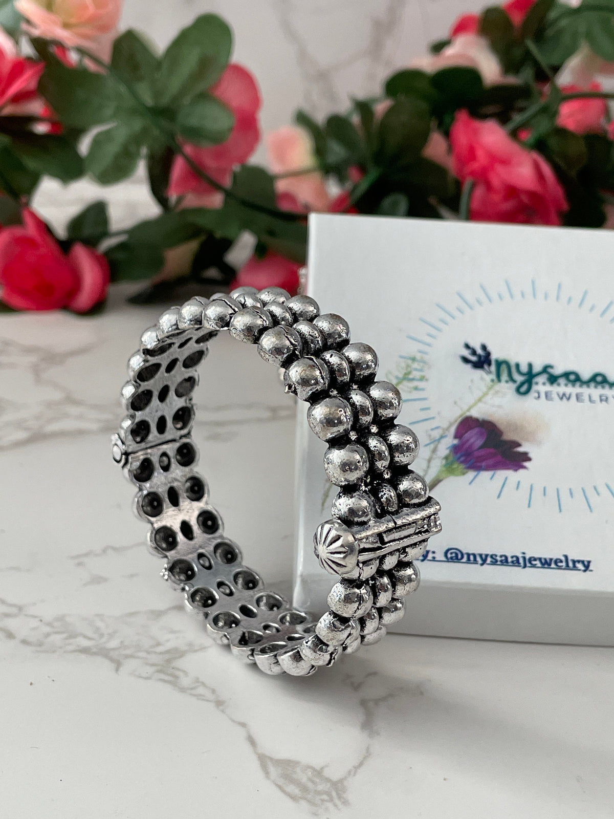 Oxidized Adjustable Bangle: Bollywood Navratri Jewelry