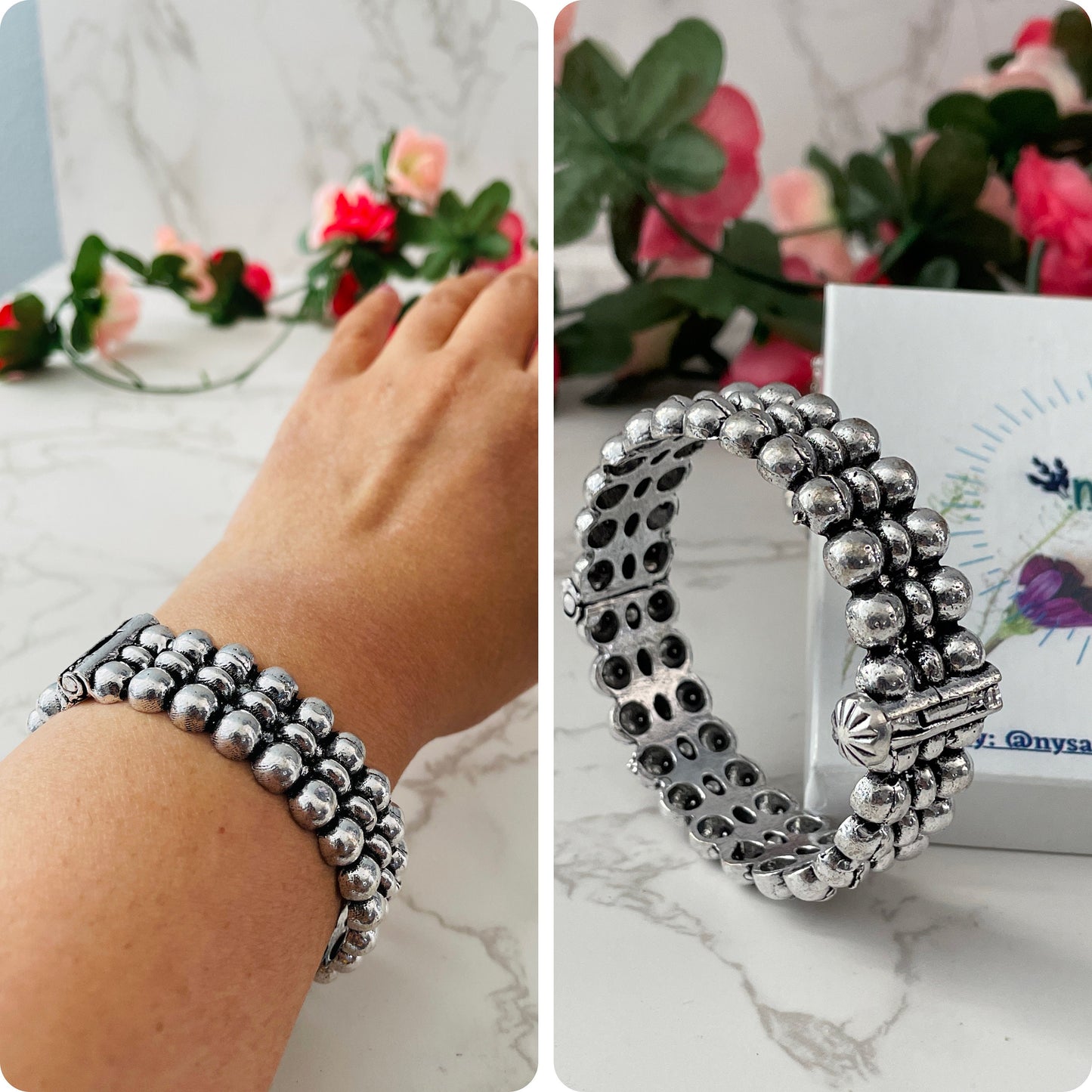 Oxidized Adjustable Bangle: Bollywood Navratri Jewelry