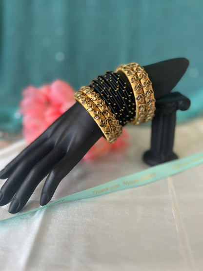 Silk Thread Indian Bangles: Lightweight Metal Bangle Set