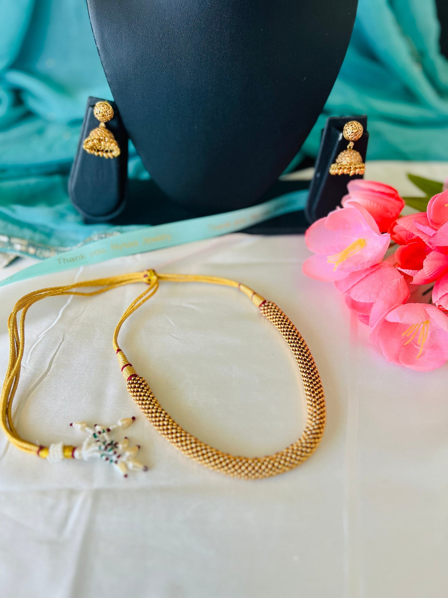 Kolhapuri Thushi Choker Necklace | Marathi Jewelry with Earrings