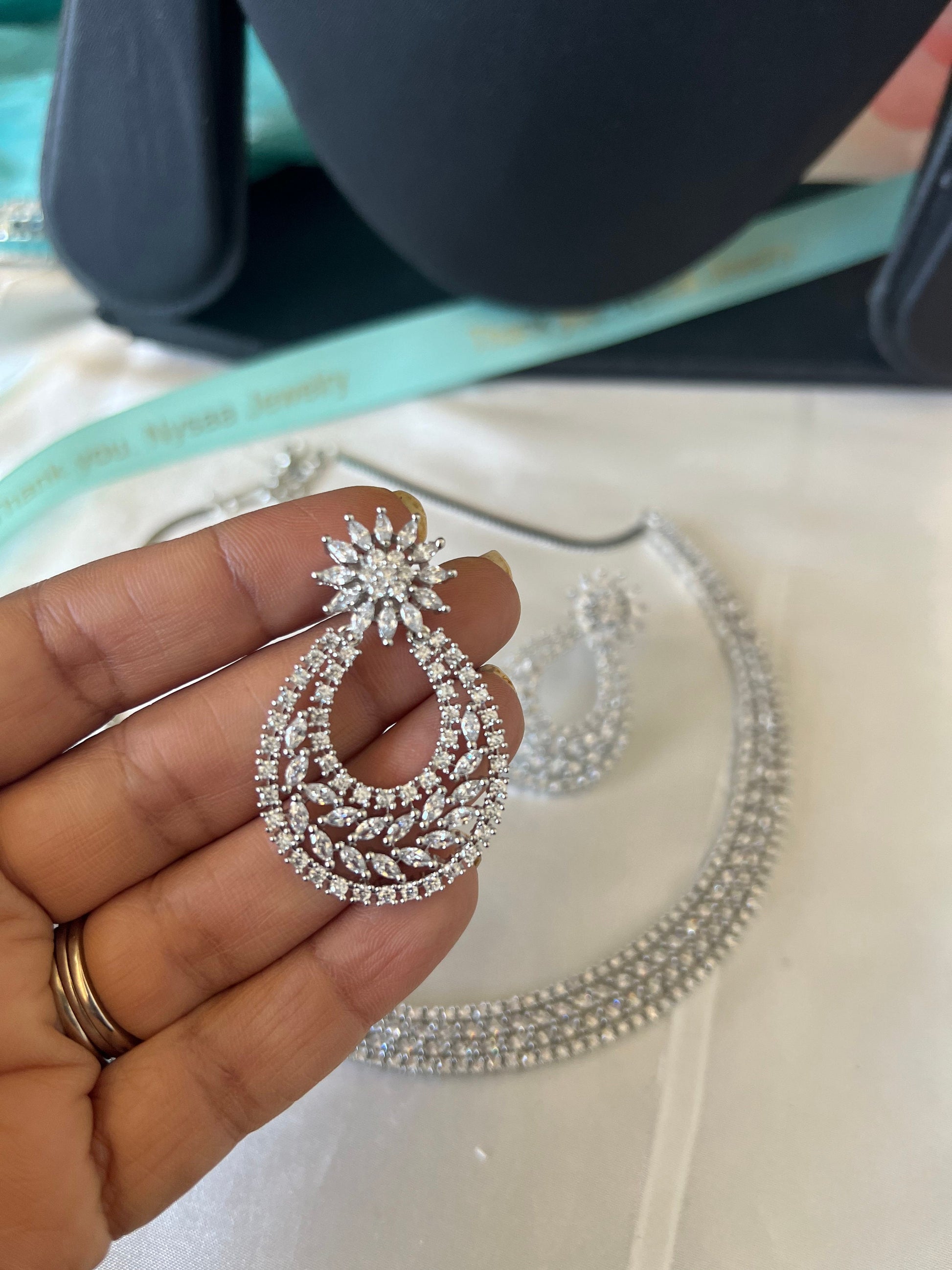 Cubic Zirconia Choker Necklace: Two-Tone Gold Plated Crystal