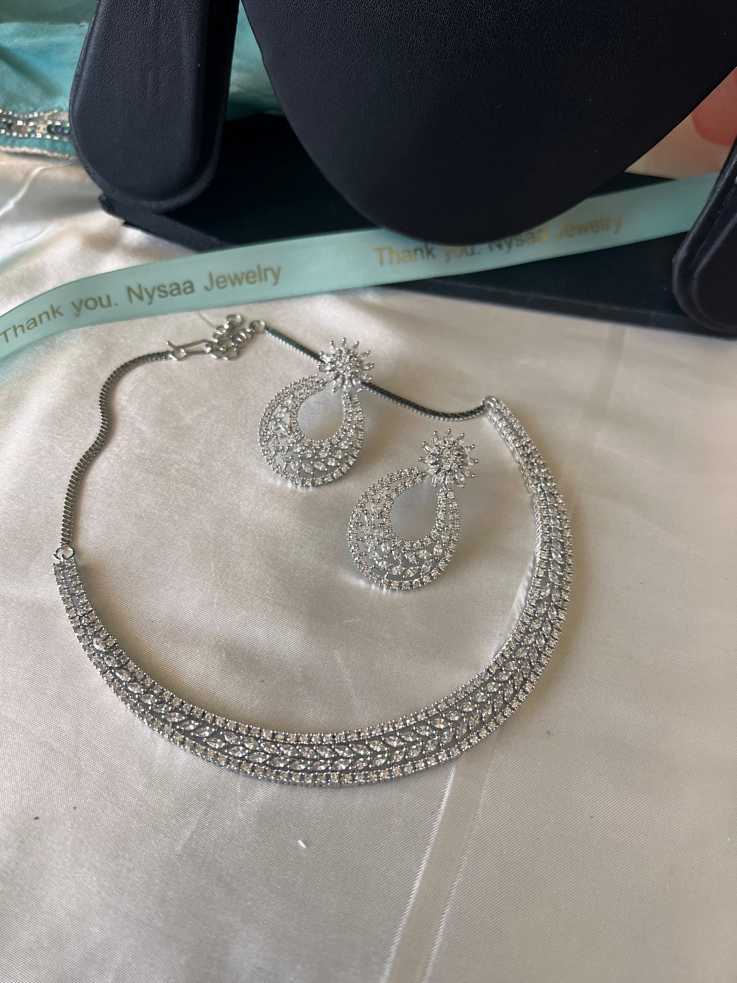 Cubic Zirconia Choker Necklace: Two-Tone Gold Plated Crystal