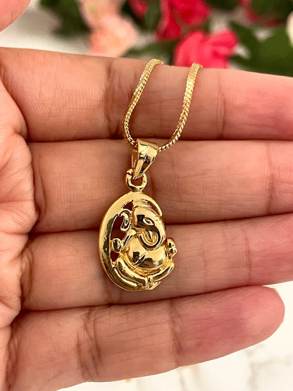 Nysaa Gold plated Indian idols pendant necklace | Ganesha pendant | Om Pendant | Shiva Pendant | temple jewelry
