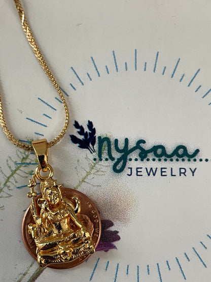 Nysaa Gold plated Indian idols pendant necklace | Ganesha pendant | Om Pendant | Shiva Pendant | temple jewelry