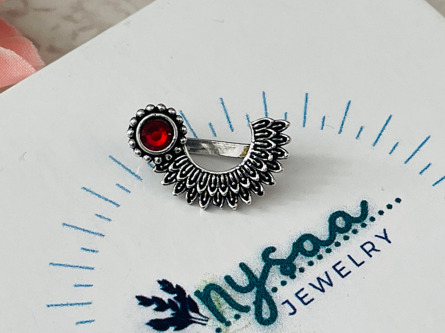 Oxidized Nose Pin: No Piercing Indian Nath, Marathi Jewelry