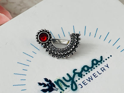 Oxidized Nose Pin: No Piercing Indian Nath, Marathi Jewelry