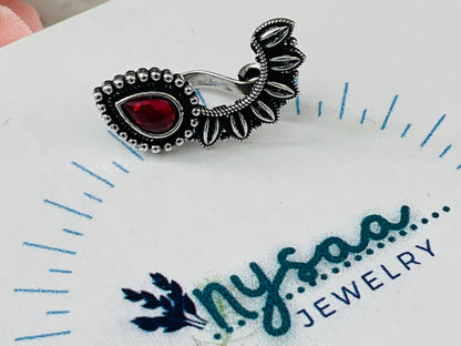 Oxidized Nose Pin: No Piercing Indian Nath, Marathi Jewelry