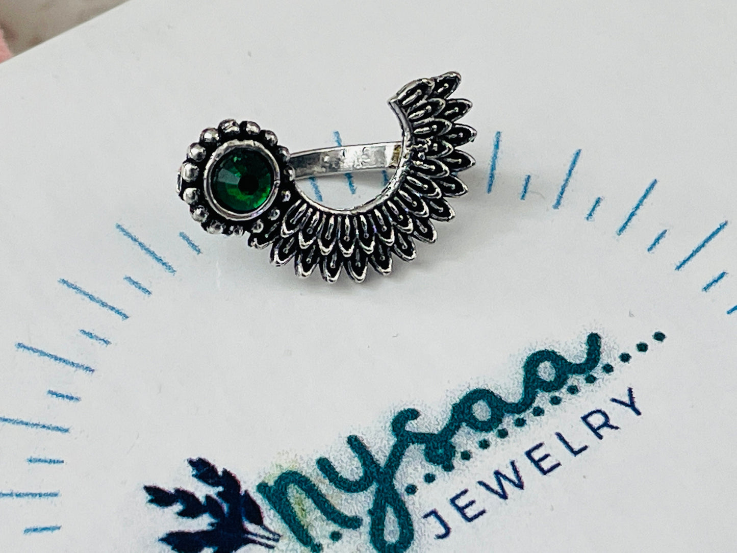 Oxidized Nose Pin: No Piercing Indian Nath, Marathi Jewelry