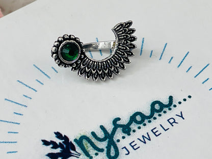 Oxidized Nose Pin: No Piercing Indian Nath, Marathi Jewelry