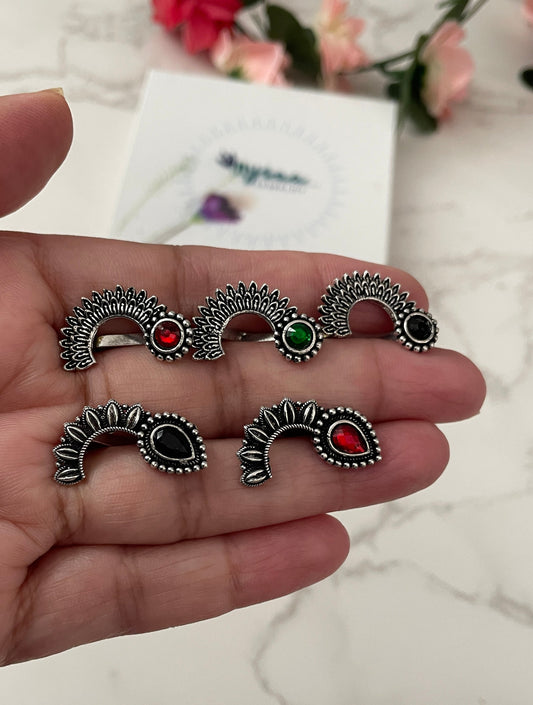 Oxidized Nose Pin: No Piercing Indian Nath, Marathi Jewelry