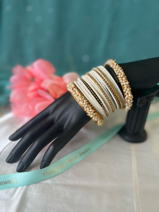Silk Thread Indian Bangles: Lightweight Metal Bangle Set