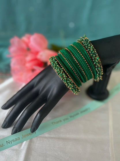 Silk Thread Indian Bangles: Lightweight Metal Bangle Set