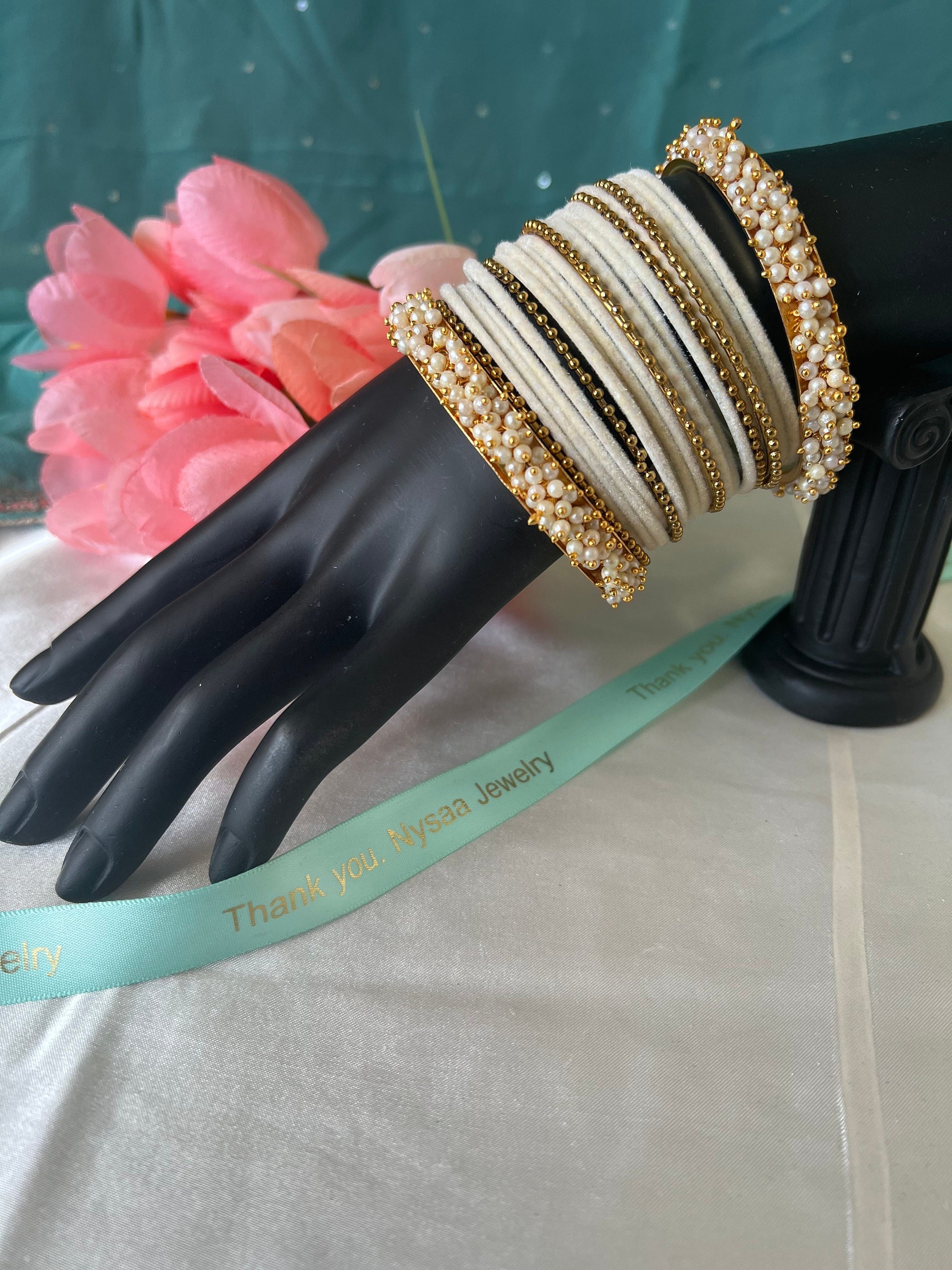 Silk Thread Indian Bangles: Lightweight Metal Bangle Set