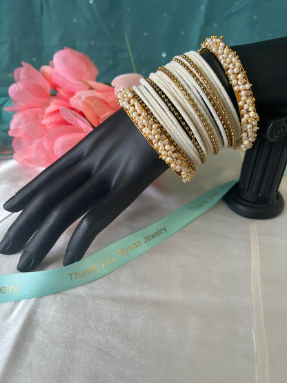 Silk Thread Indian Bangles: Lightweight Metal Bangle Set