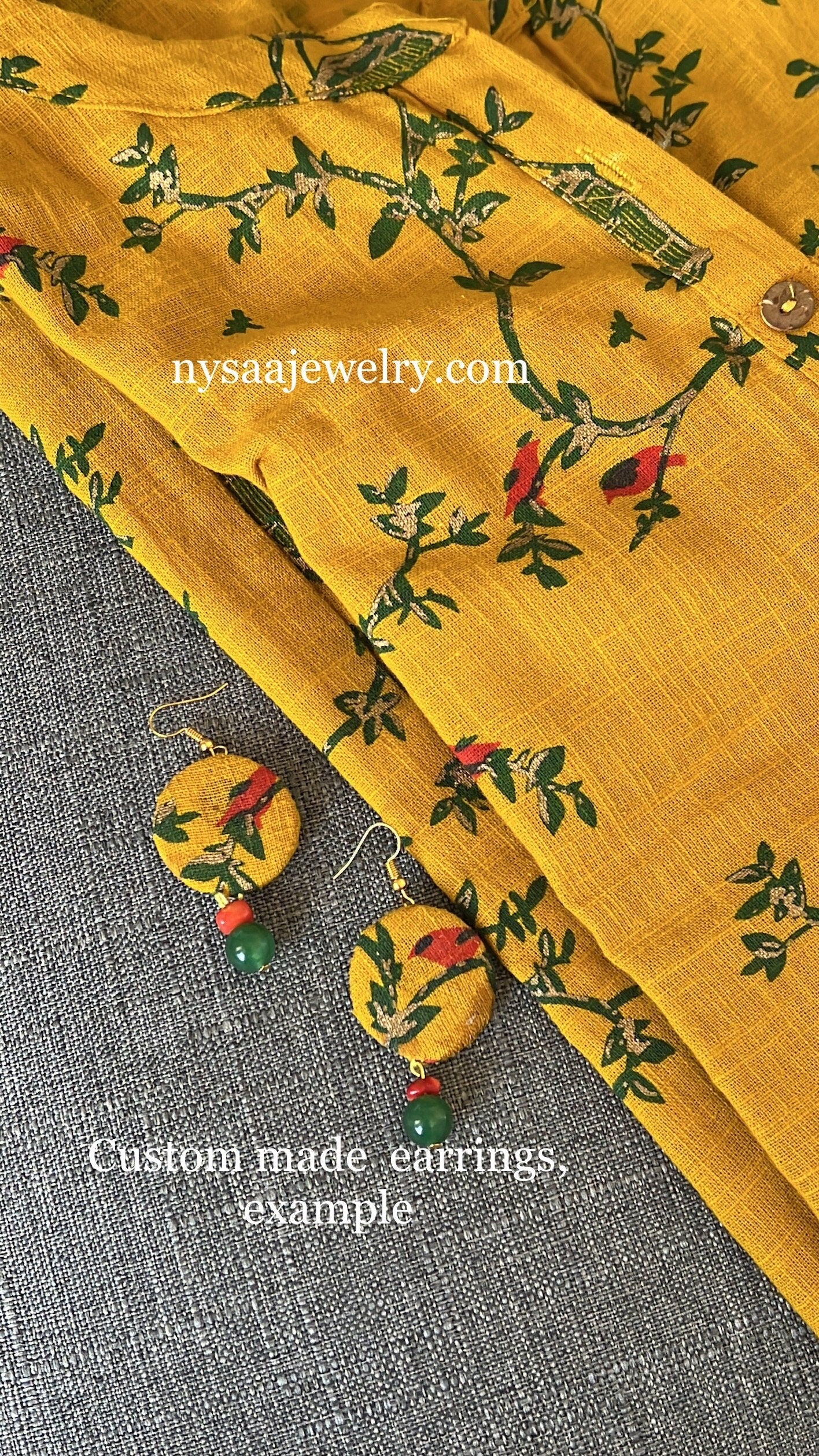 Custom Made Fabric Earrings: Matching Jewelry, Made to Order