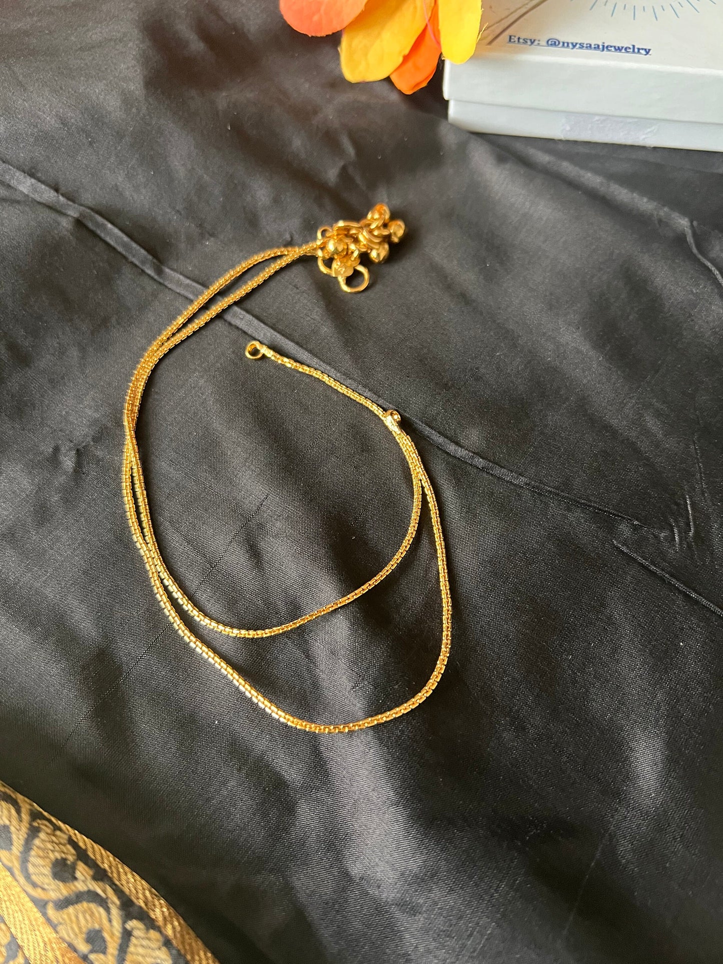Gold Plated Anklets: Delicate Design Payal