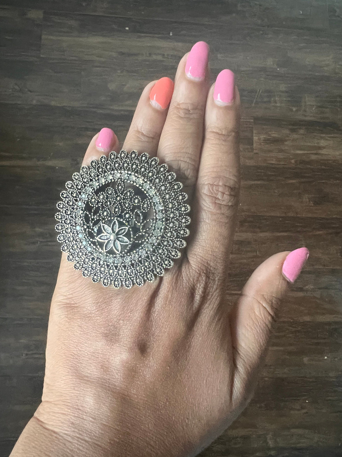 Big Oxidised ring | Silver Oxidised big ring | oxidized | oversized ring