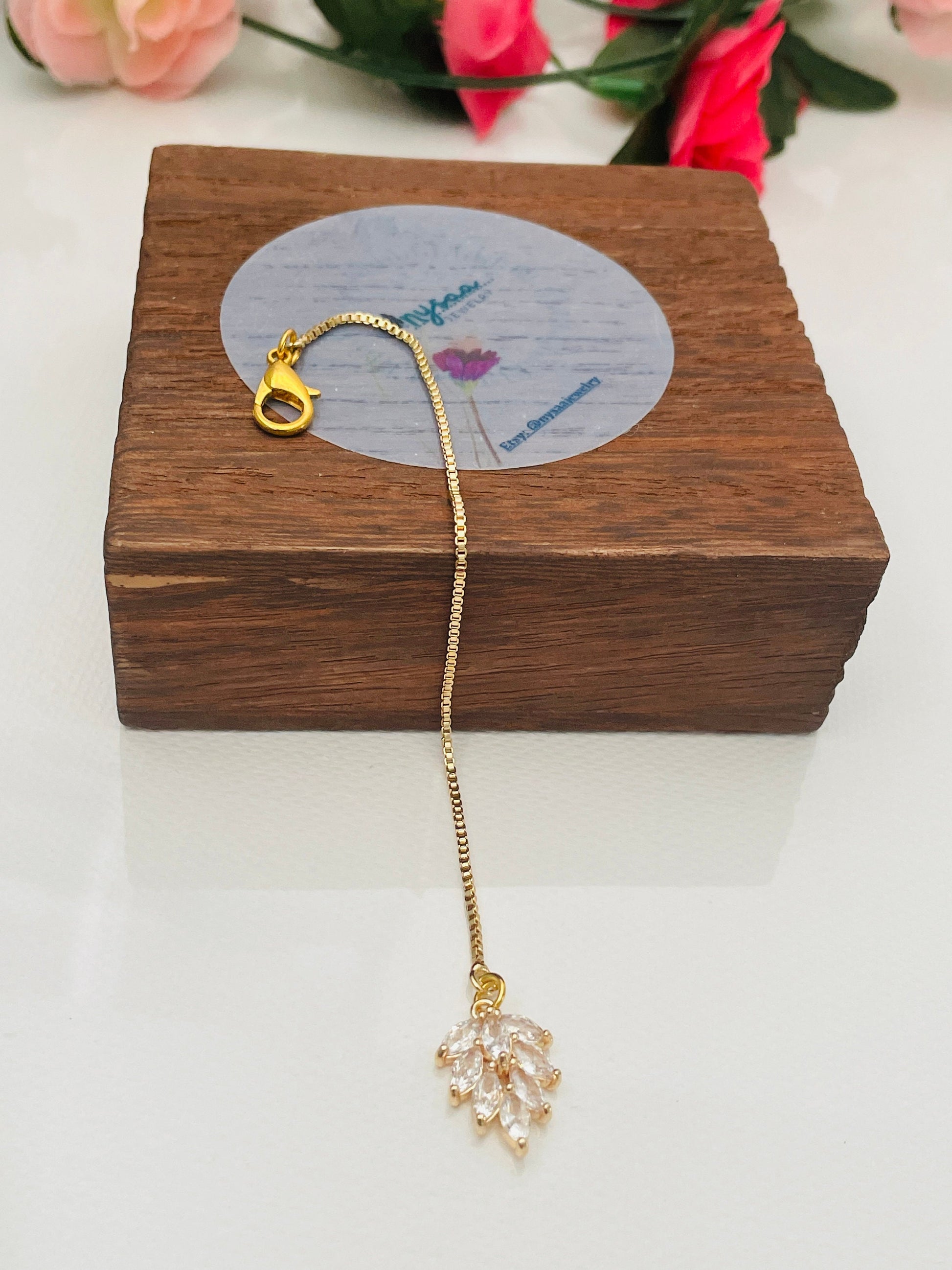 Gold Plated Cubic Zirconia Maang Tikka for Little Girls
