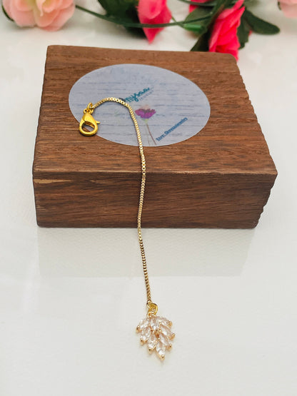 Gold Plated Cubic Zirconia Maang Tikka for Little Girls