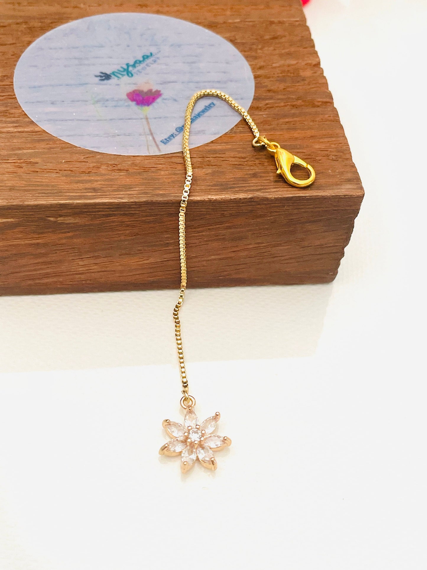 Gold Plated Cubic Zirconia Maang Tikka for Little Girls